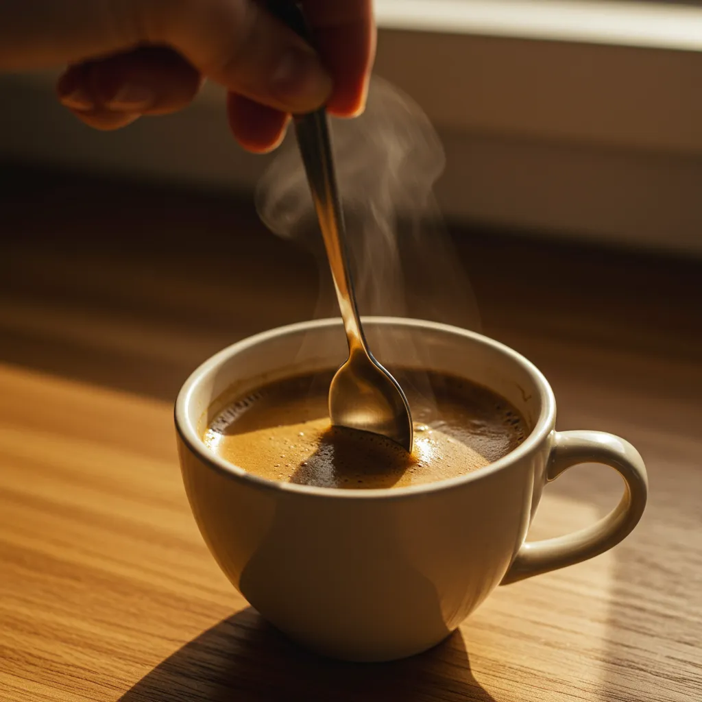 adding organic St Lucian sea moss gel to a coffee