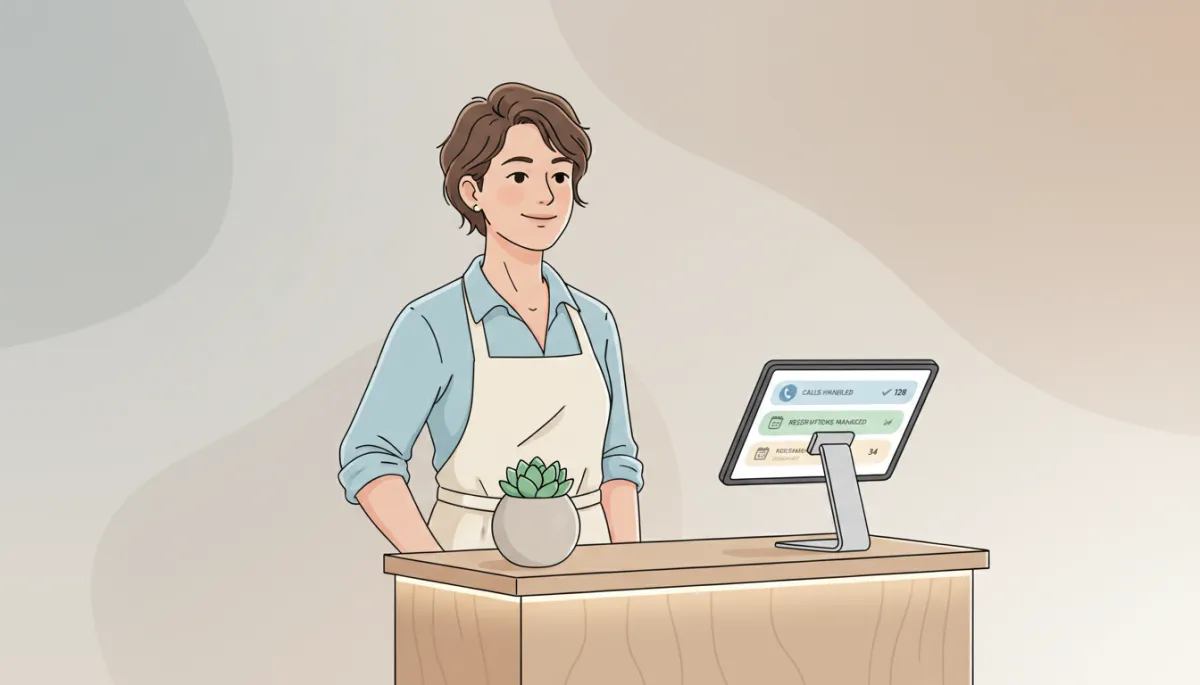 Restaurant owner using an AI dashboard to manage calls and reservations