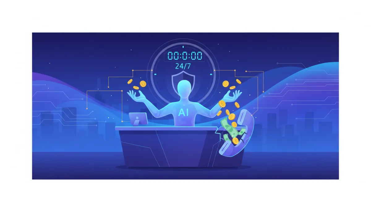 Illustration of automated call handling routes managed by AI front-desk agent