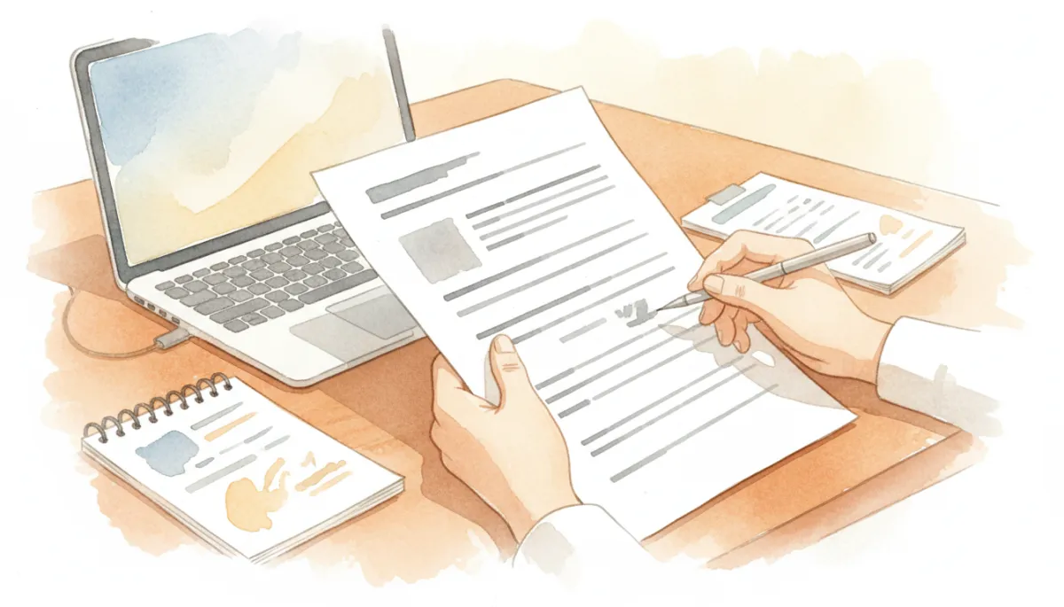 Parent reviewing and annotating a child’s occupational therapy evaluation report Parent reviewing and annotating a child’s occupational therapy evaluation report