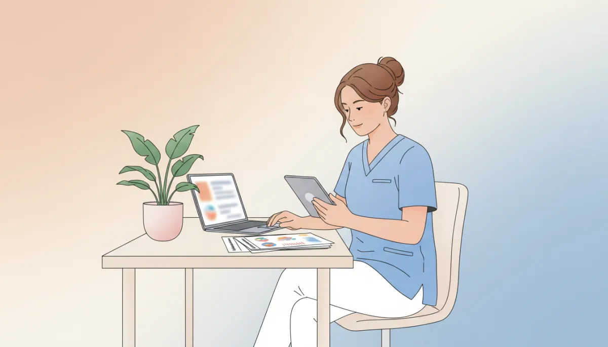 Occupational therapist reviewing a child’s evaluation results in a professional setting