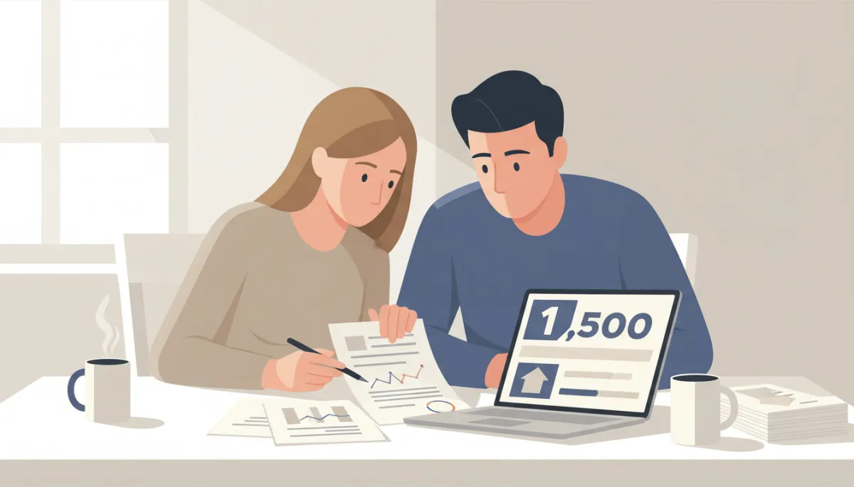 Couple reviewing mortgage payment options on a laptop at home