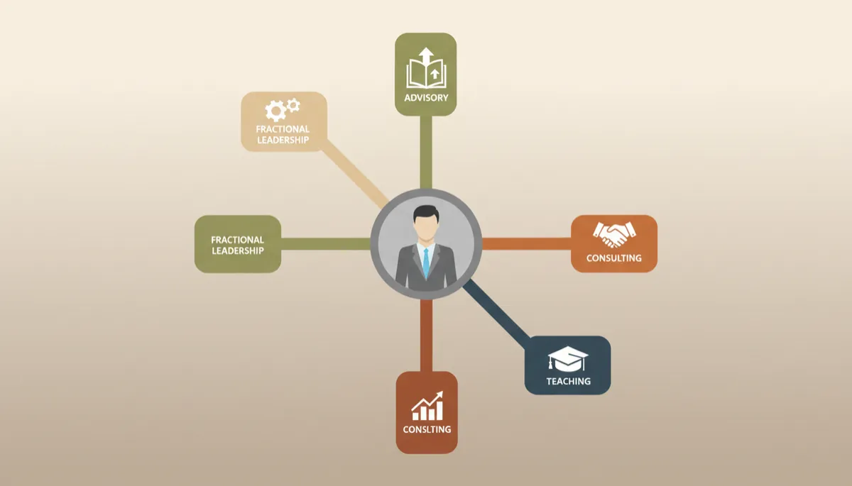 Executive at center of multiple revenue streams diagram
