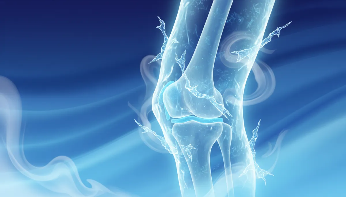 Therapeut begleitet eine Person bei der Alpha Cooling Kälteanwendung zur Arthrose-Schmerzlinderung