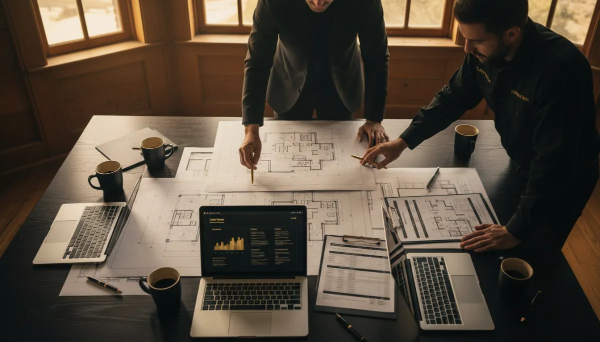 Investor and contractor planning renovation budget and scope for a Rhode Island flip