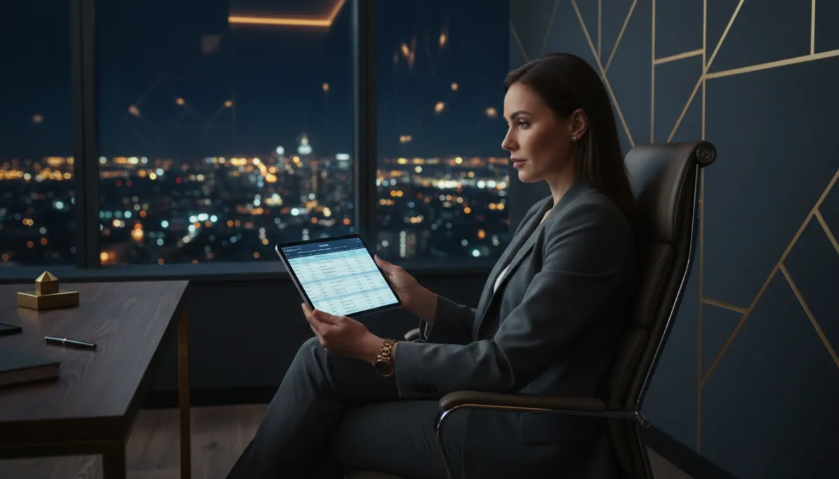 Real estate investor reviewing fix and flip loan terms on a tablet