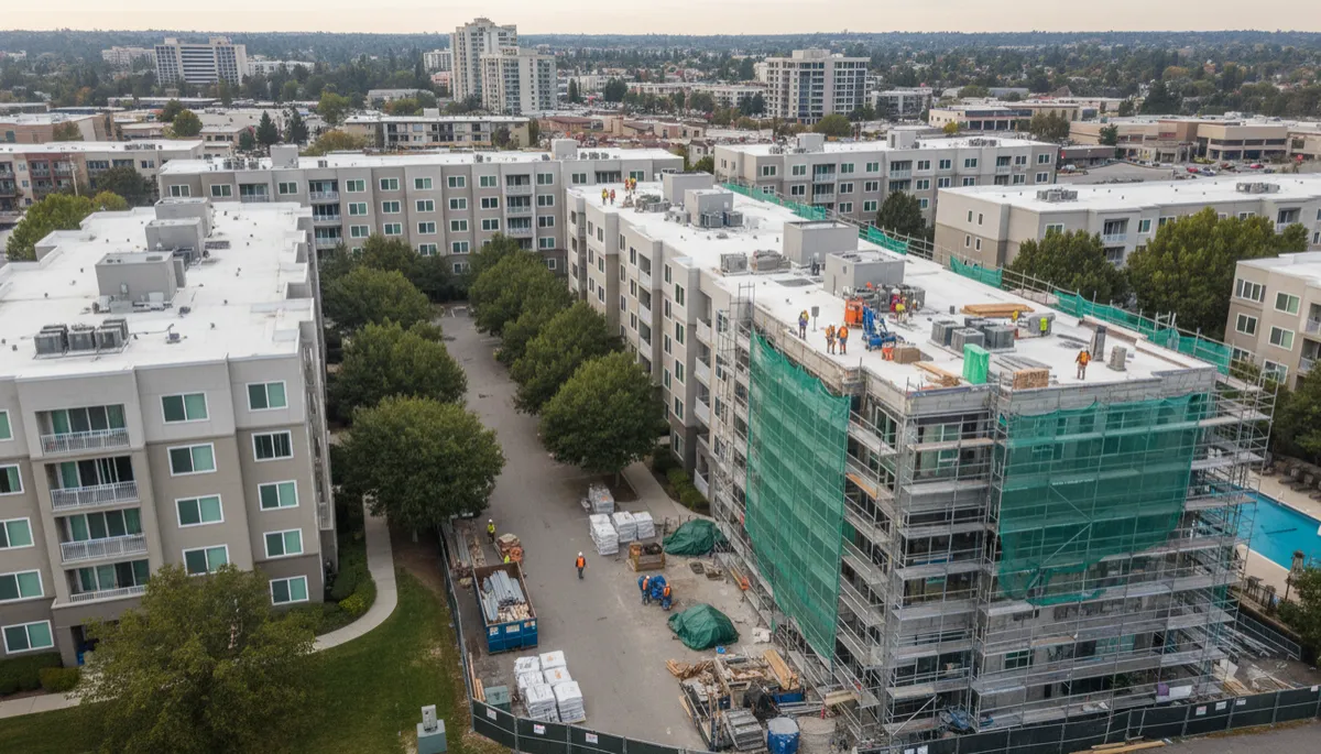 Multifamily property under renovation financed with a bridge loan