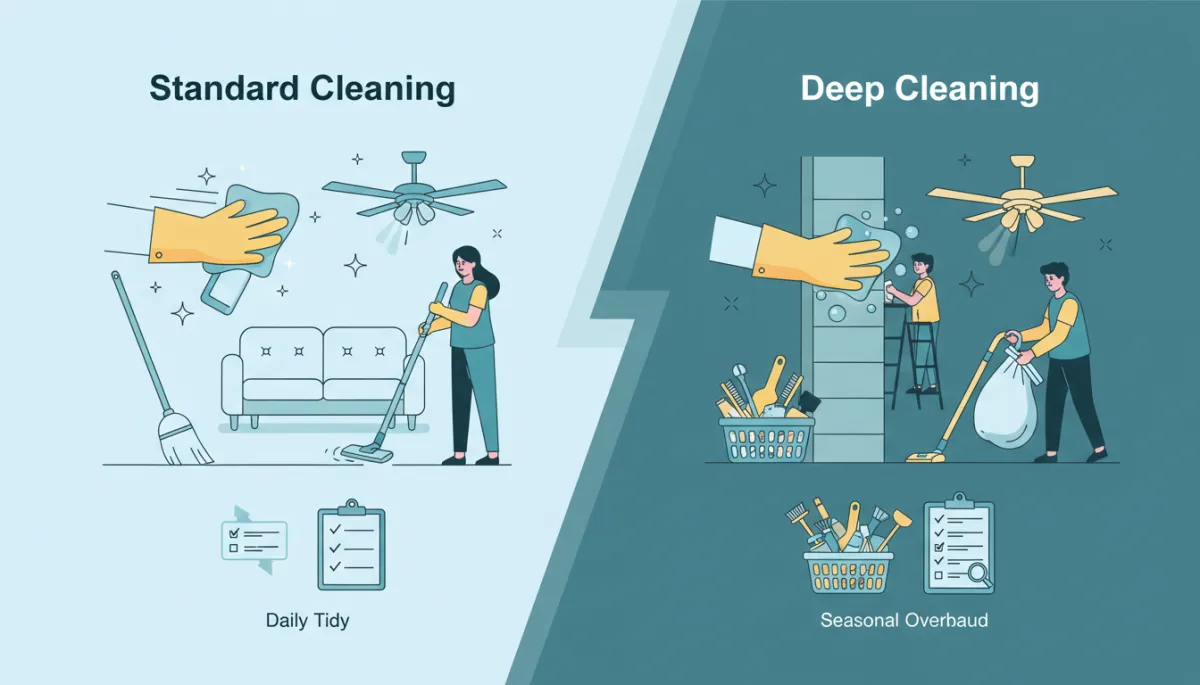 Standard vs Deep Cleaning: Choose the Right Approach