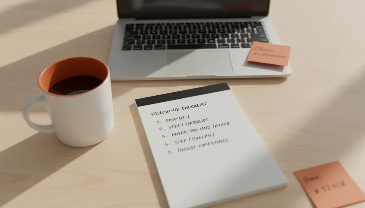 how to follow up in sales — founder using a simple written follow-up checklist