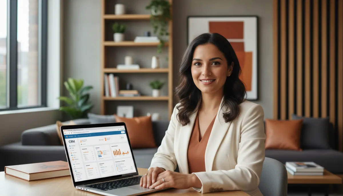 how to follow up in sales — fictional founder Maya confidently managing her follow-up system