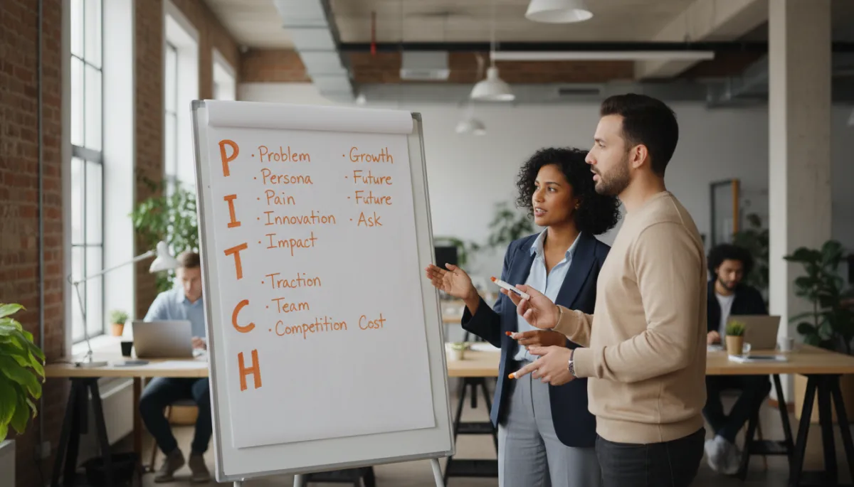 how to follow up in sales — founder learning the P.I.T.C.H. Formula on a whiteboard