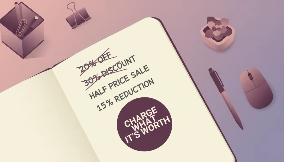 high-ticket sales for founders — notebook showing decision to stop discounting sales