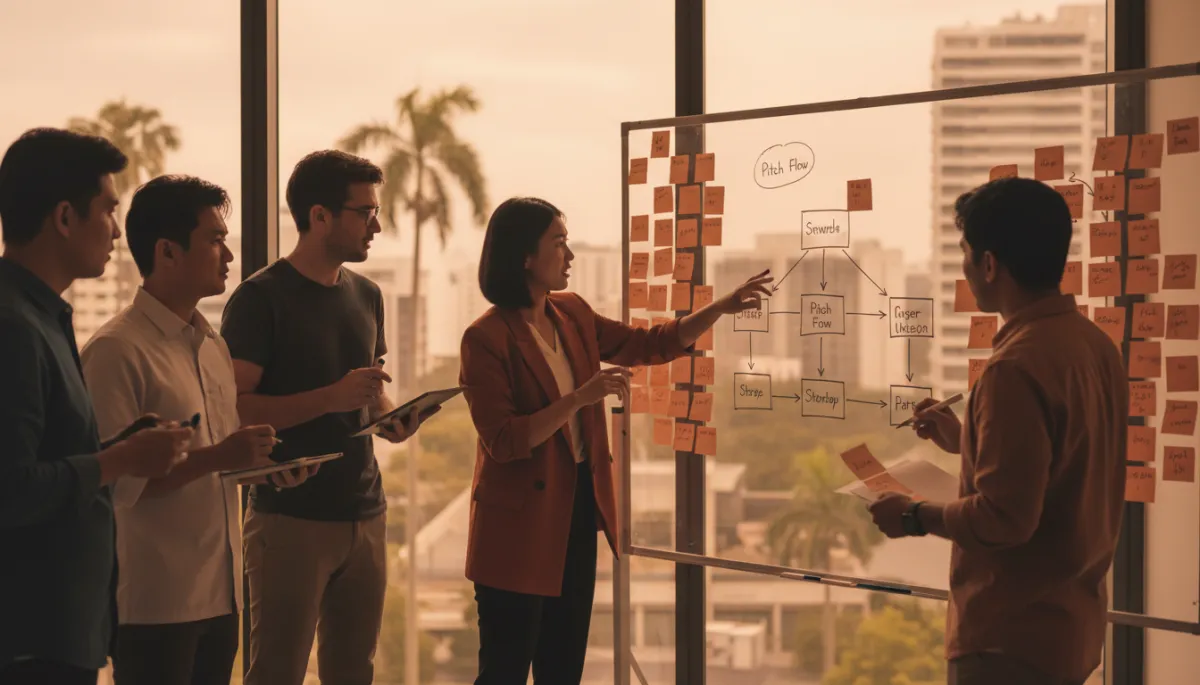 how to pitch to investors and clients — founders practicing pitch structure