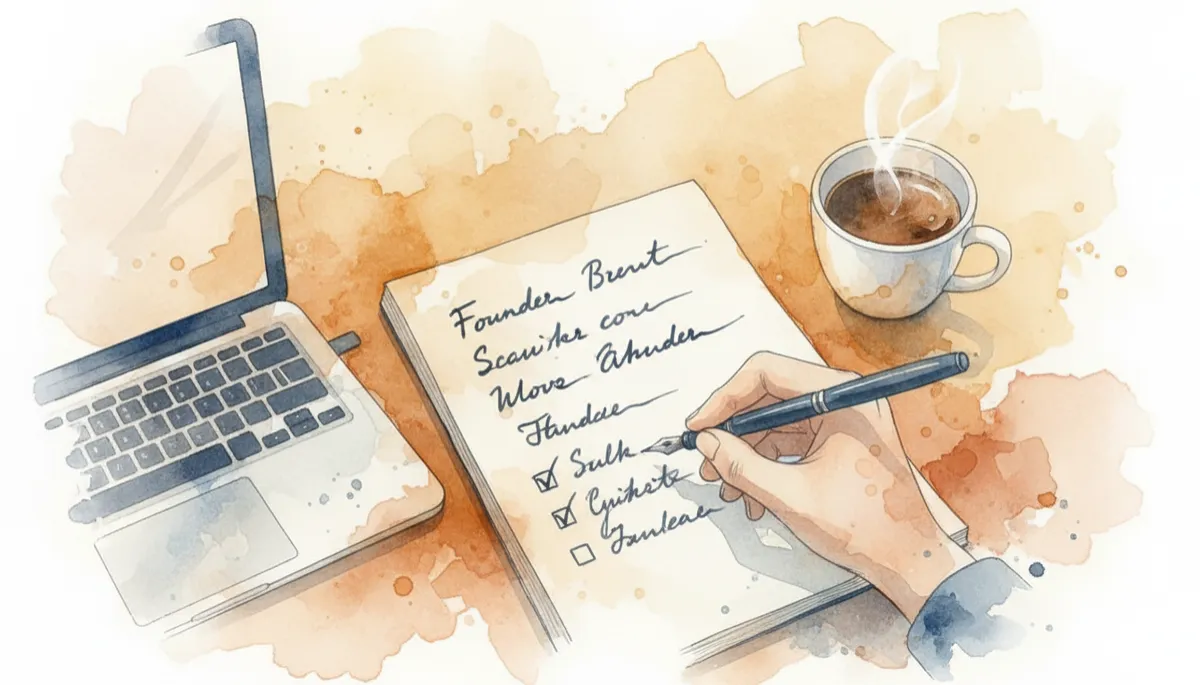 startup go-to-market strategy — founder writing simple daily sales checklist