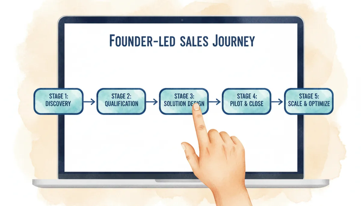 founder-led sales playbook — five stages visualised
