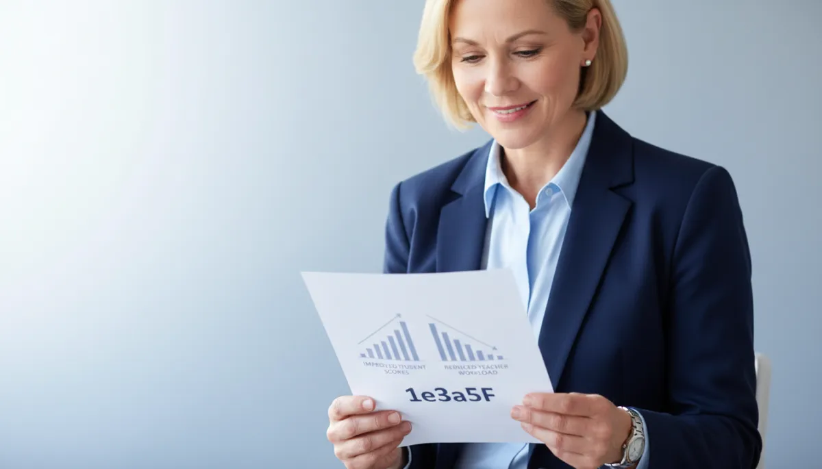 how to sell edutech — principal reviewing clear learning outcome metrics from an education technology pilot