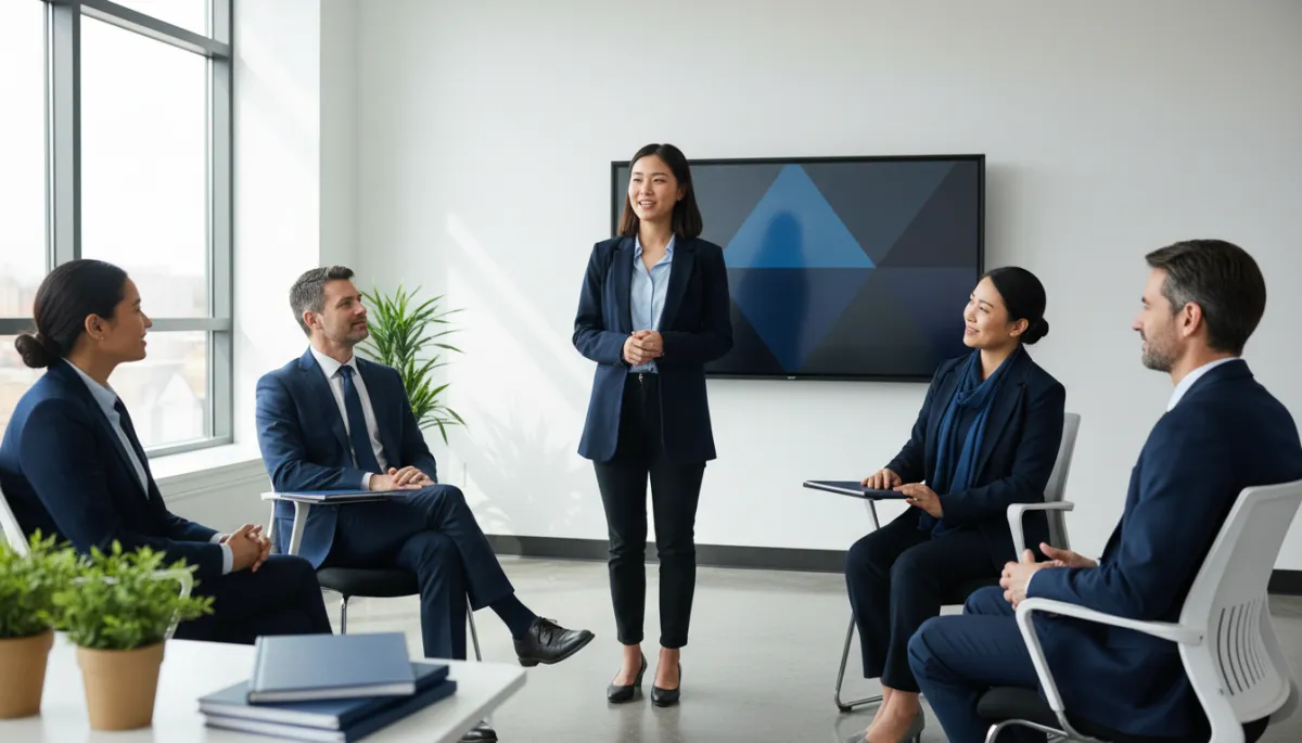 Founders practising speaking in a supportive group setting