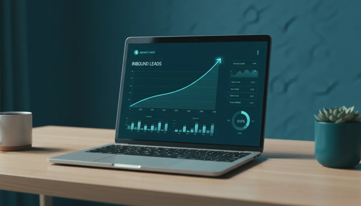 Analytics dashboard showing rising inbound leads over time