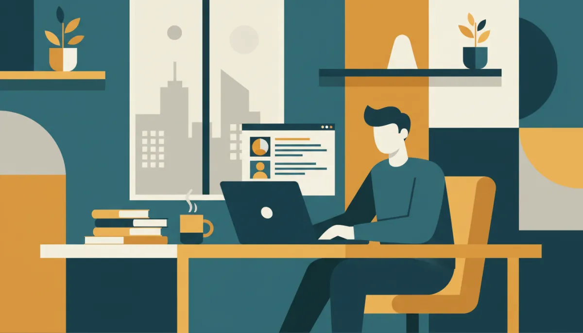 Founder creating LinkedIn content on laptop