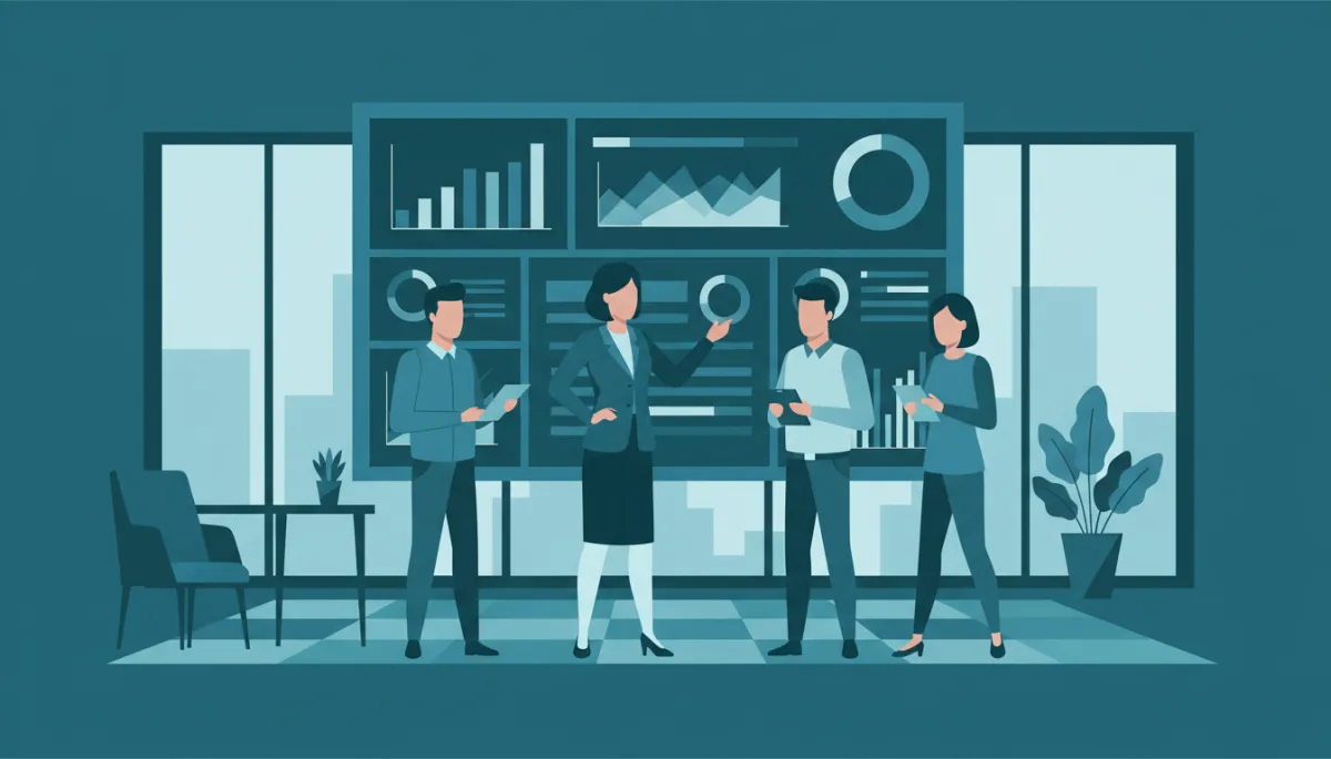 Founder and team reviewing sales dashboards