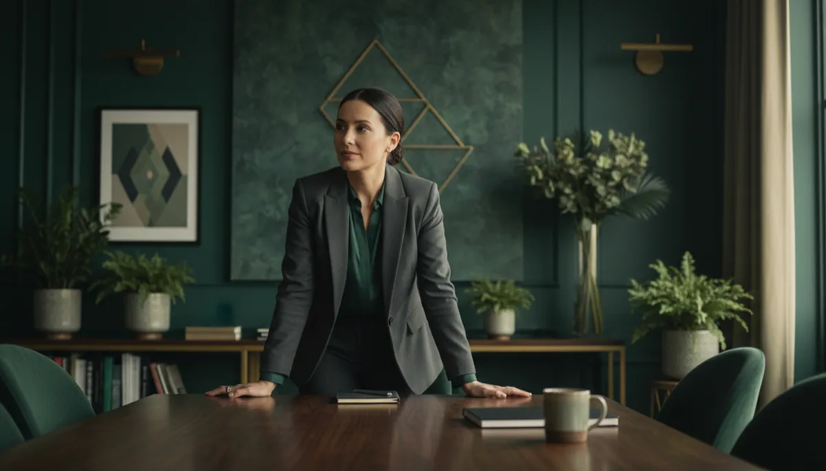 Founder listening calmly across a meeting table