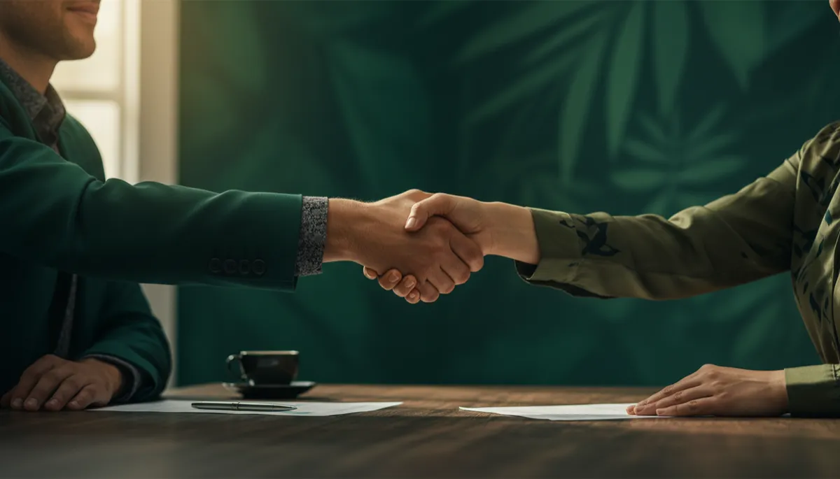 Handshake after a successful non-pushy sales close