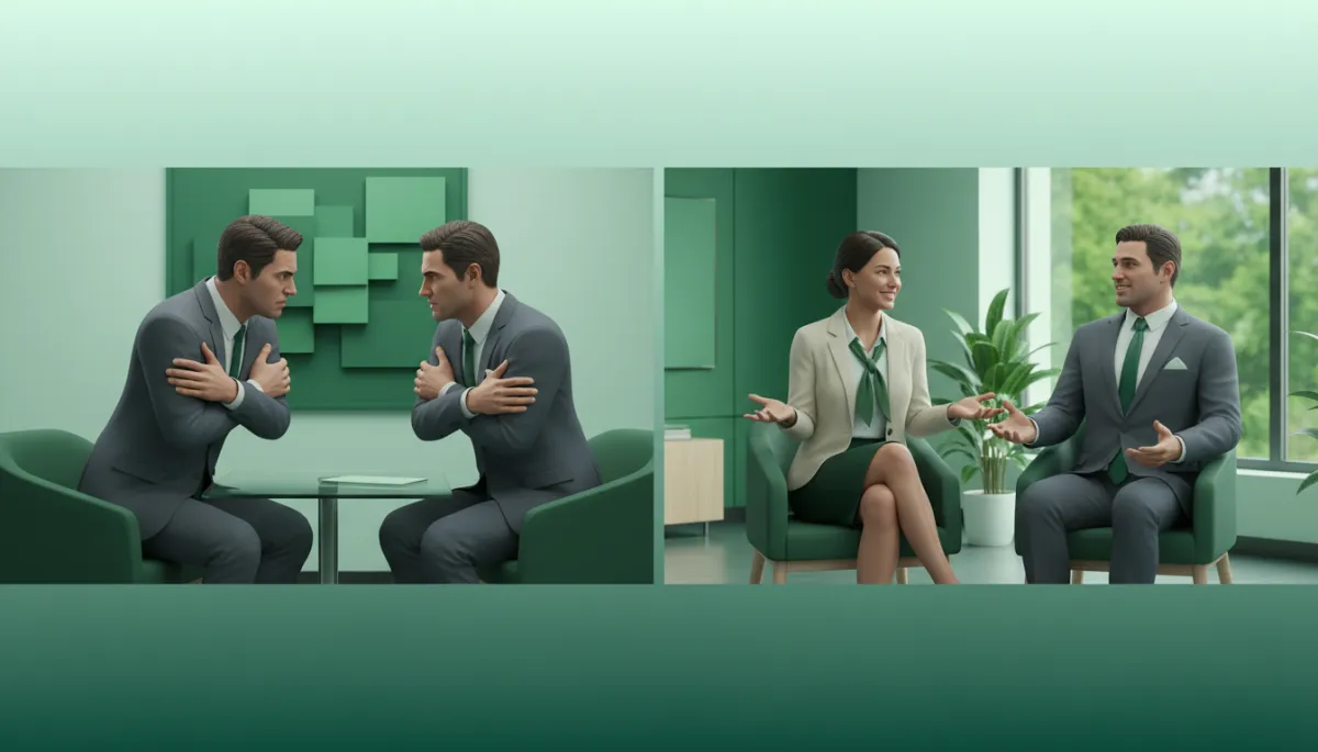 Comparison of soft close and hard close body language in sales