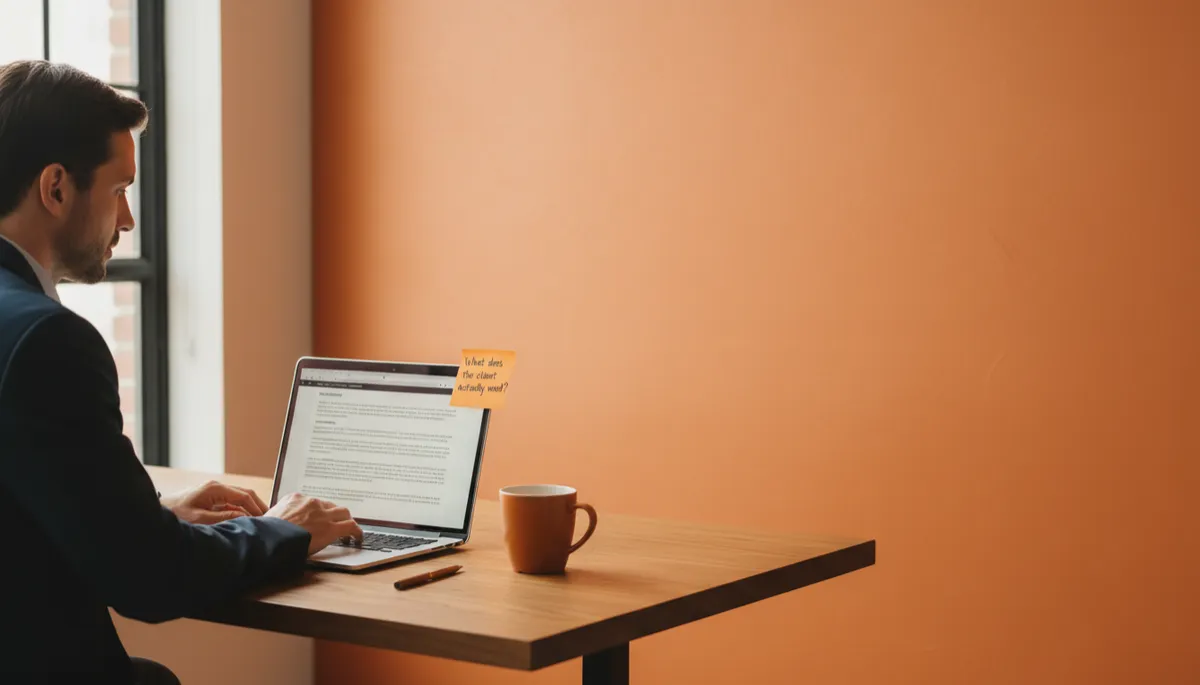 how to write a consulting proposal that wins — founder writing outcome-focused proposal