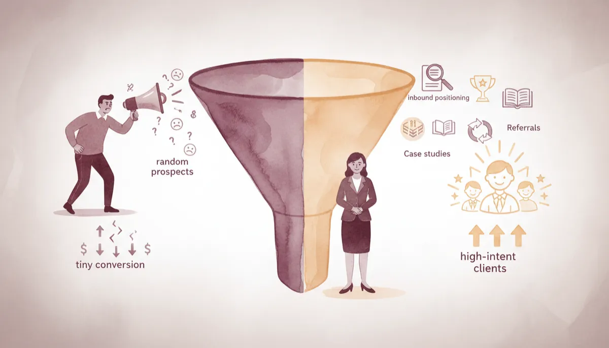 high ticket client acquisition strategy — inbound vs cold outreach comparison for high ticket founders