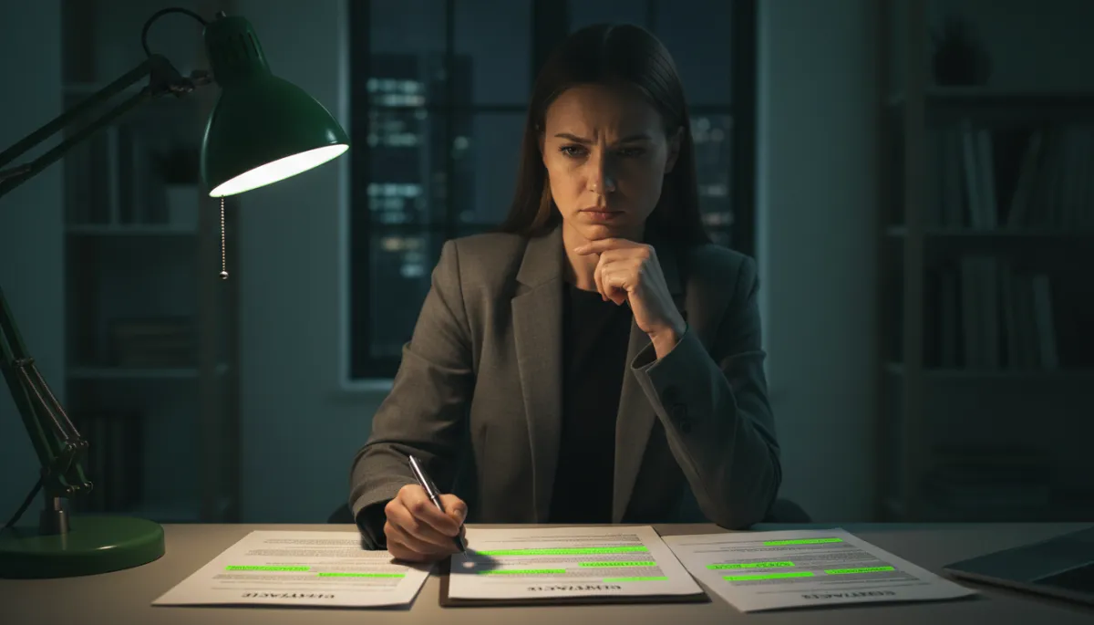 mentor selection for startup founders — founder reviewing red flags in coaching contract