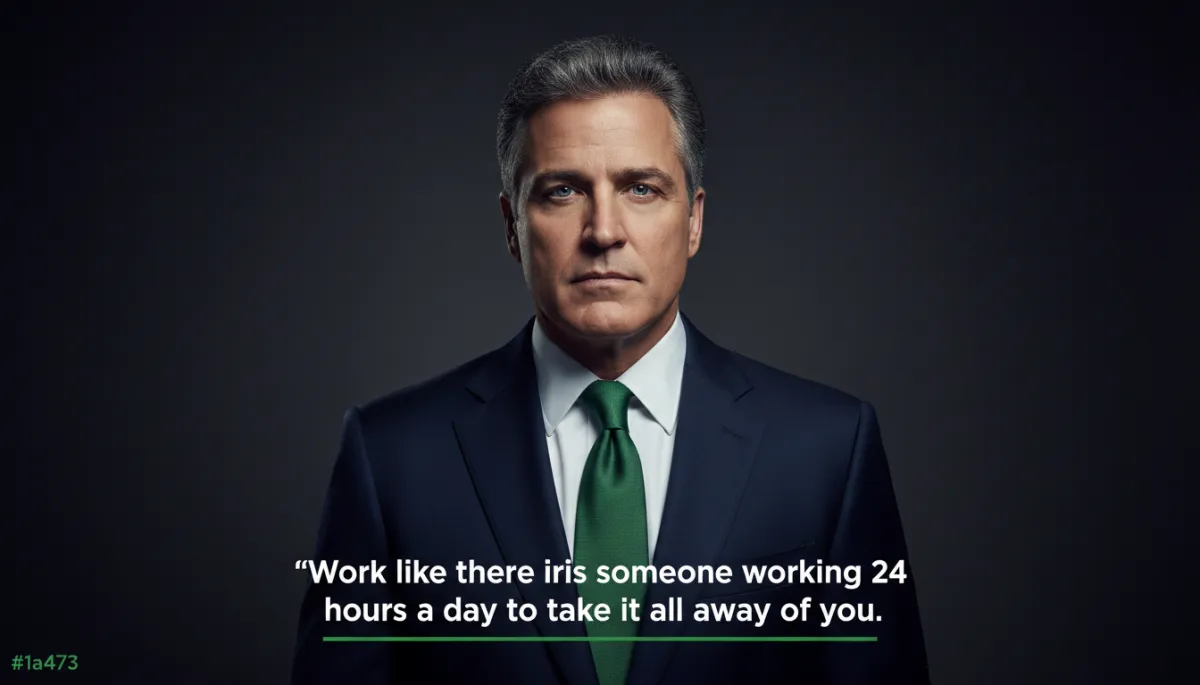Portrait of Mark Cuban with his quote about working hard instead of chasing shortcuts