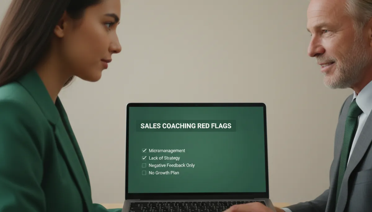 Founder and mentor reviewing a checklist of sales coaching red flags