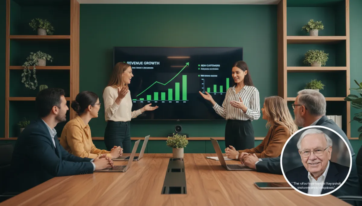 Startup team reviewing improved sales results after applying a vetted sales system