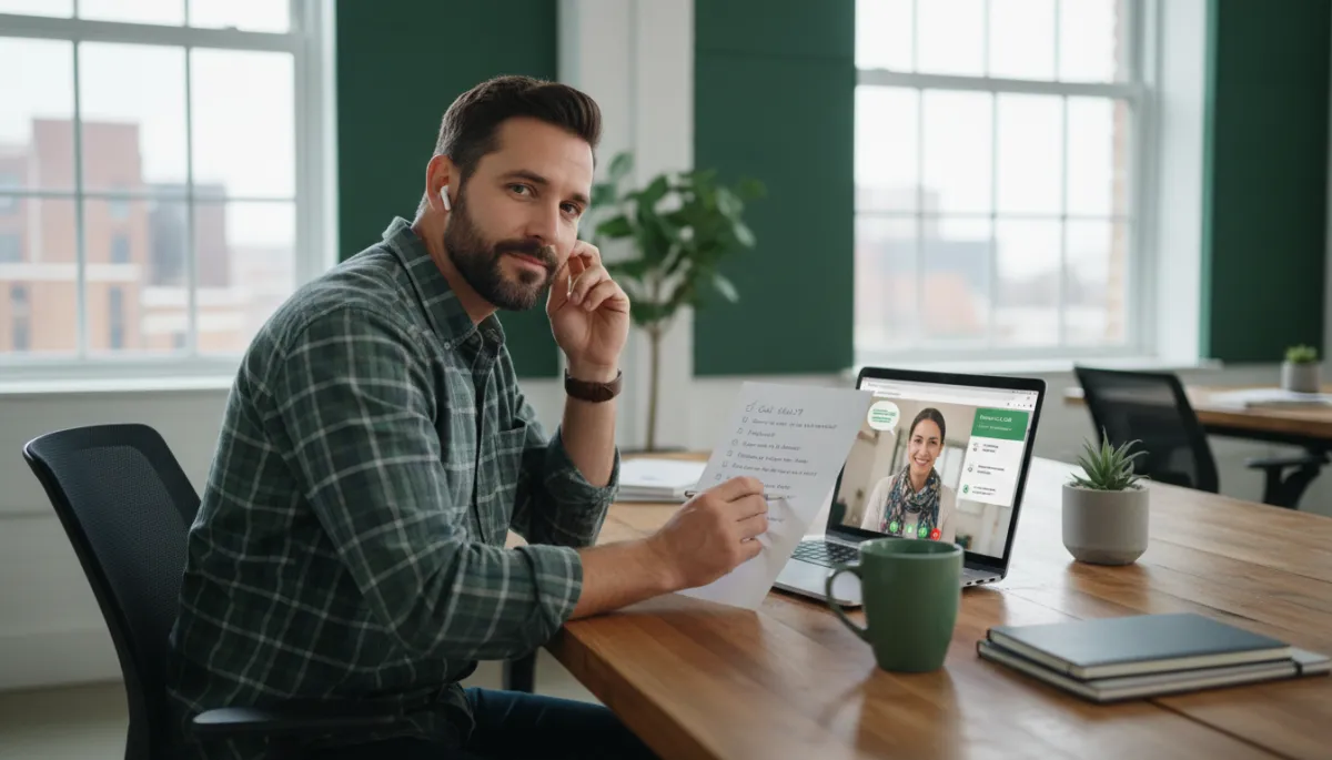 Startup founder doing due diligence on a sales coaching program with a checklist