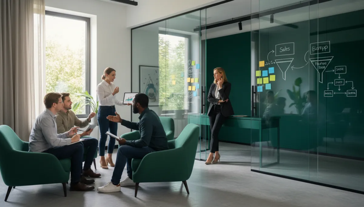 Founders practicing sales conversations with a coach in a workshop