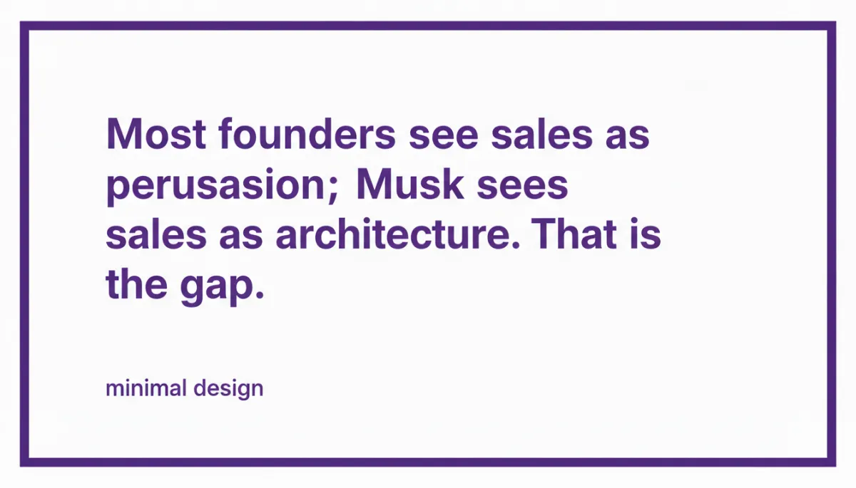 Quote card highlighting the lesson about sales as architecture