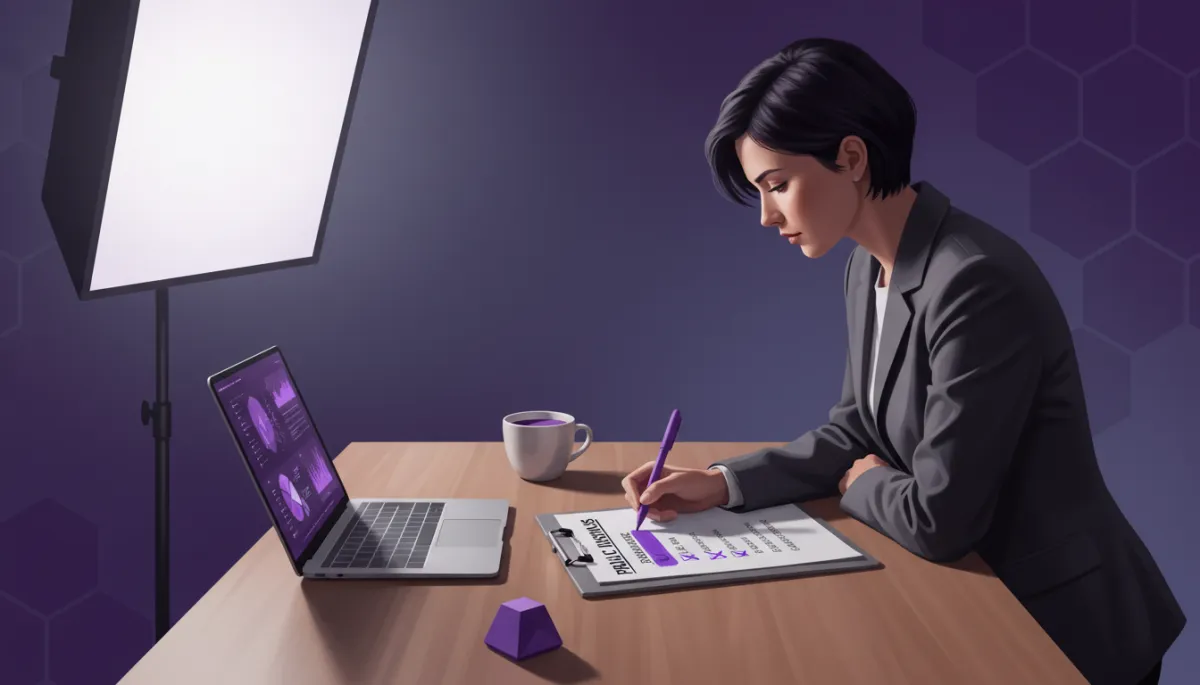 Founder reviewing a five-step checklist with the first condition highlighted