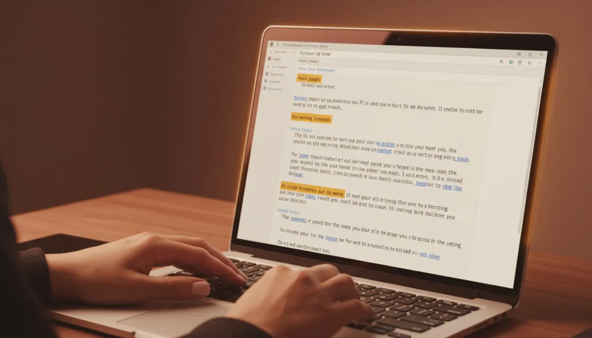 Concise follow-up email after a sales call drafted on a laptop