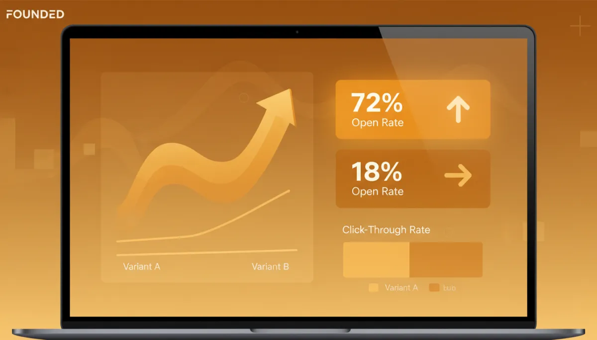 Analytics dashboard comparing cold email subject line performance