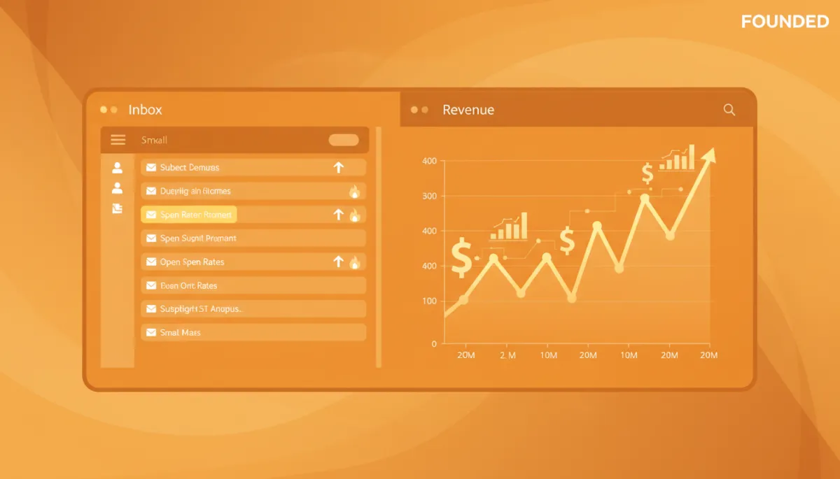 Split view of email open rates and resulting revenue growth