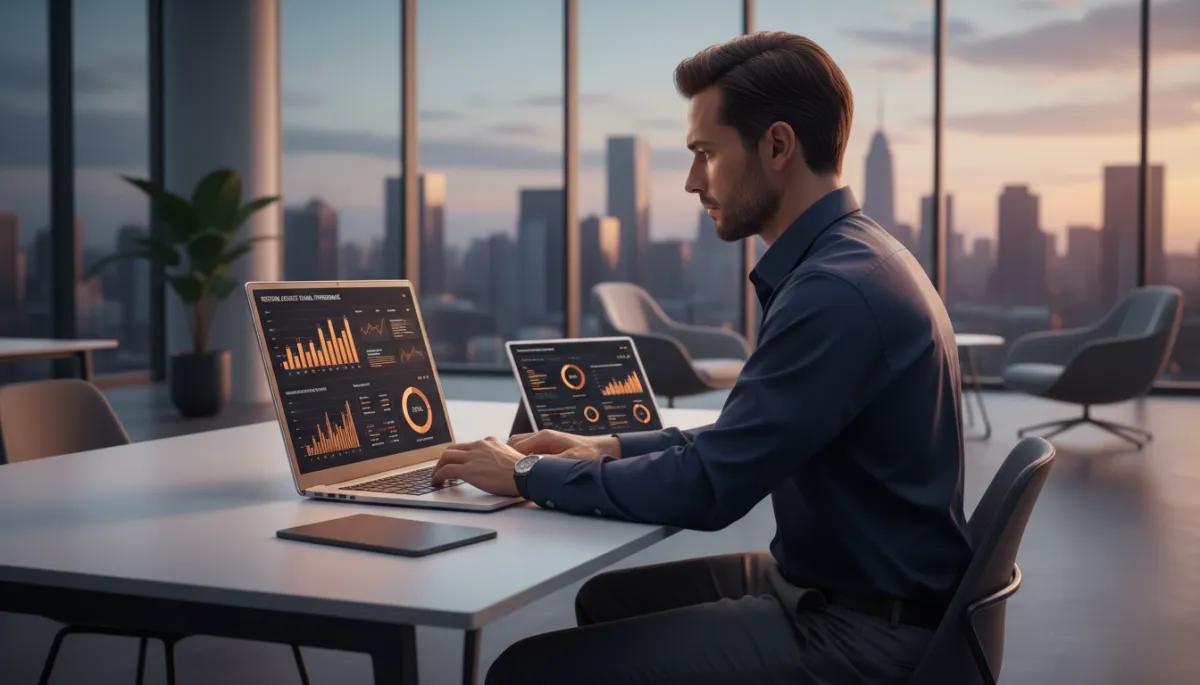 Founder reviewing referral request email performance metrics