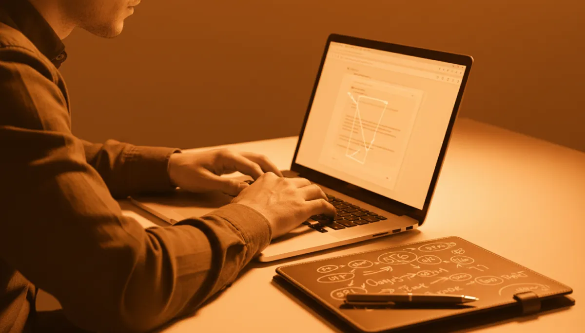 Founder drafting a structured sales follow-up email with notes