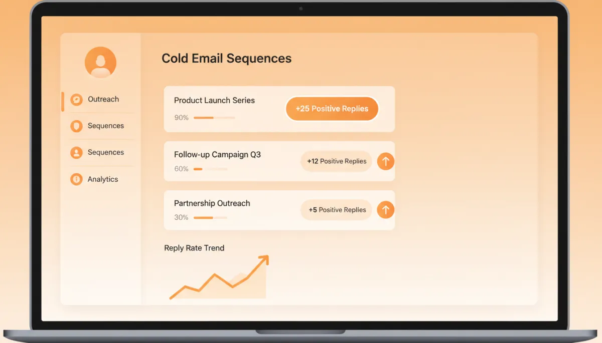 CRM dashboard tracking cold outreach replies and meetings booked