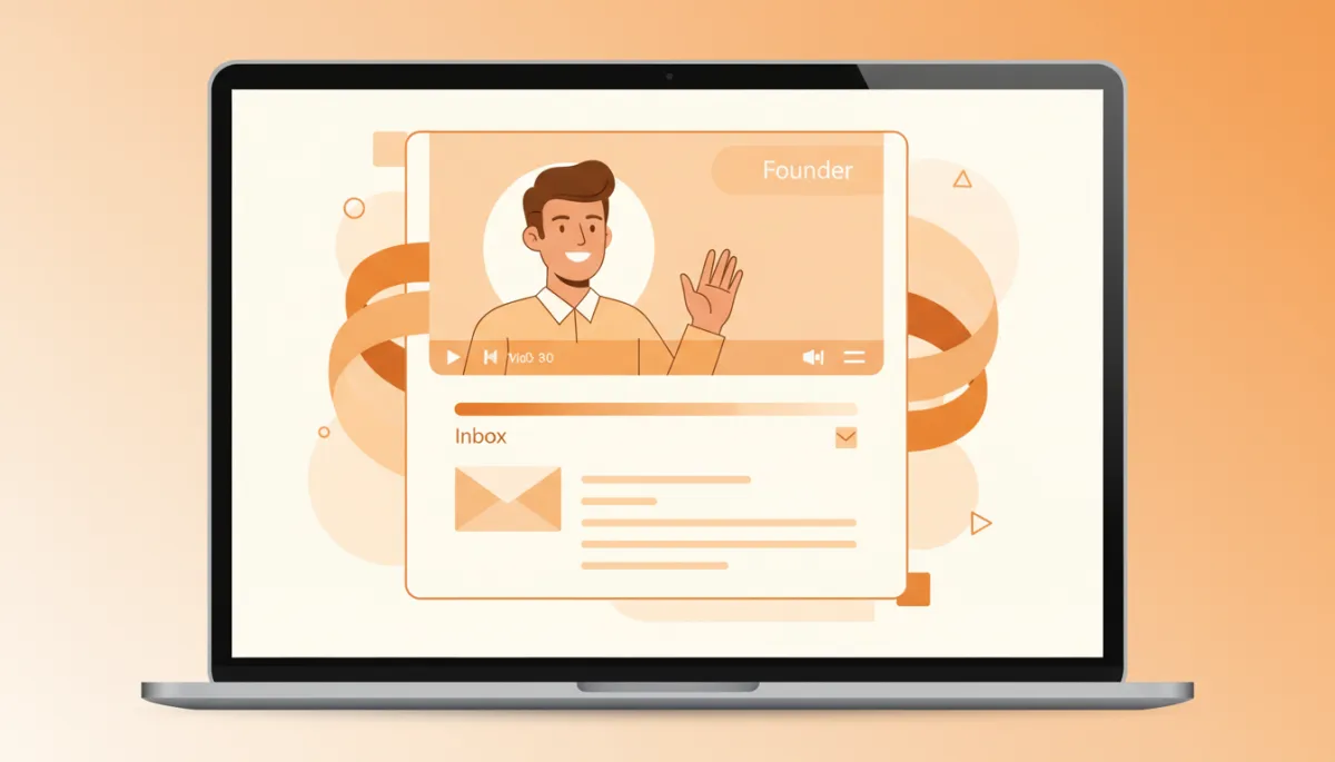 Video email thumbnail inside a follow up email interface