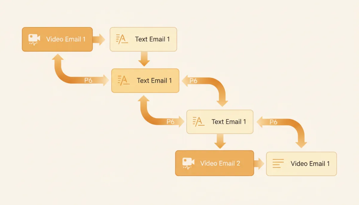Diagram of a structured P6 video and text follow up system