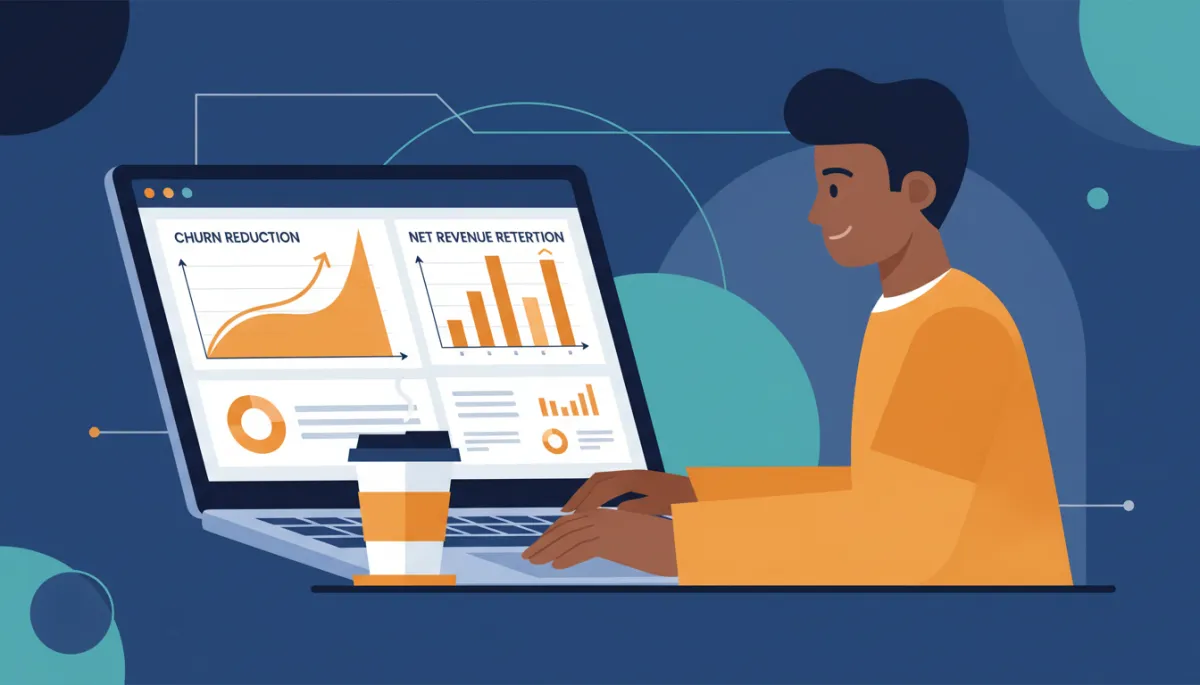 Analytics dashboard showing impact of structured client follow up on churn