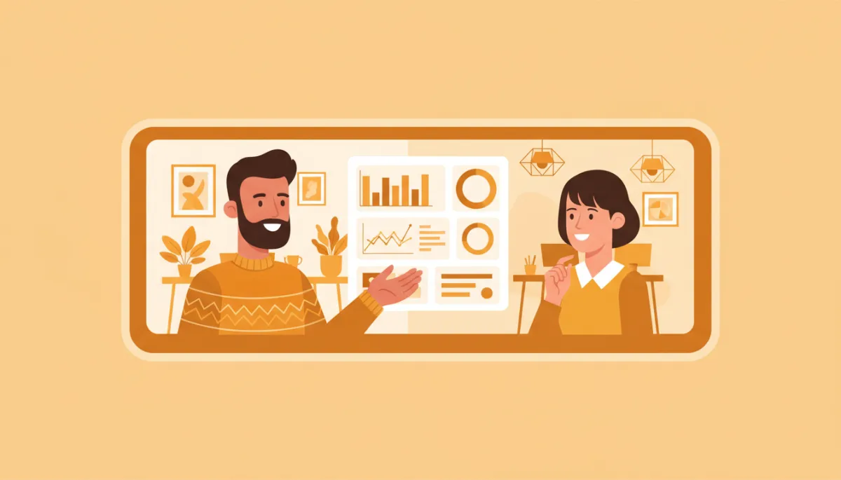 Founder on a video call discussing follow-up results with a client