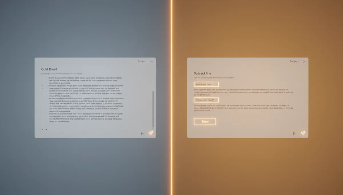 Comparison between bad and good cold outreach email formats