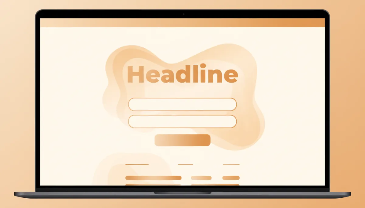 Lead magnet landing page with a focused email opt-in form and amber accents