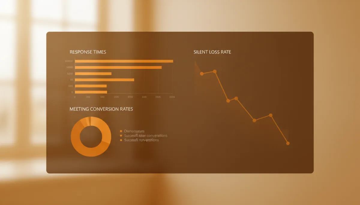 Analytics dashboard displaying key lead follow-up performance metrics